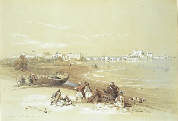 Landscape with figures outside the city by David Roberts